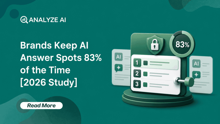 Featured image for Brands Keep AI Answer Spots 83% of the Time [2026 Study]