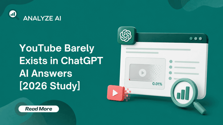 Featured image for YouTube Barely Exists in ChatGPT AI Answers [2026 Study]